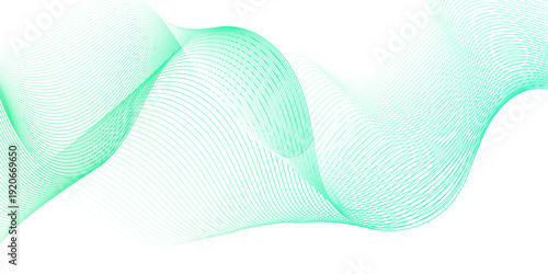 Curved sound waves with dynamic wavy stripes. Energy abstract smooth colorful gradient frequency isolated element creative blend. Science tech swirls with thin twisted connected vibration simple grid.