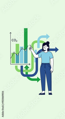 Illustrative Representation Of Carbon Emissions Data Analysis And Future Projections