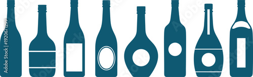 Collection of wine bottles in various shapes and sizes
