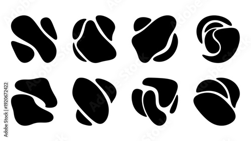 Abstract Organic Shapes Collection, Blob Forms, Fluid Elements, Minimalist Design