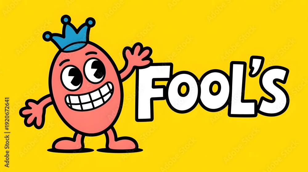 Fototapeta premium Fool's gold cartoon character logo