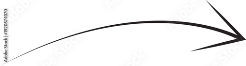 A black curved line with two straight lines intersecting at a point on a white background