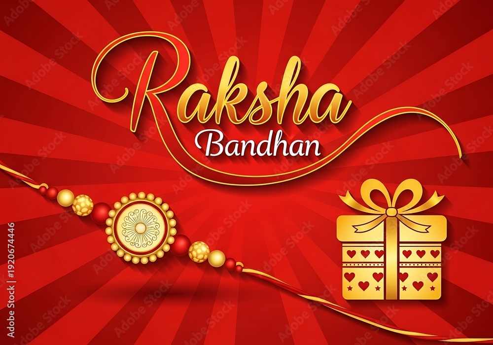 Naklejka premium Raksha bandhan festival celebration with rakhi and gift