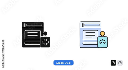 Online legal and medical consultation service vector icon