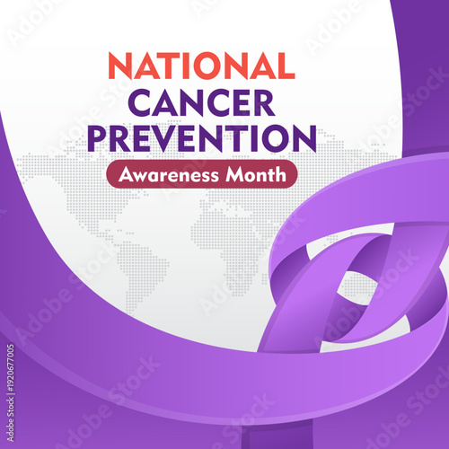 National Cancer Prevention month . Observed each year during February. Suitable for banner, cards, prints, social media, poster, flyer and background design template.