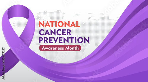 National Cancer Prevention month . Observed each year during February. Suitable for banner, cards, prints, social media, poster, flyer and background design template.