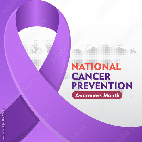 National Cancer Prevention month . Observed each year during February. Suitable for banner, cards, prints, social media, poster, flyer and background design template.