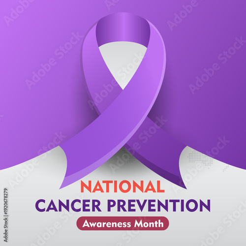 National Cancer Prevention month . Observed each year during February. Suitable for banner, cards, prints, social media, poster, flyer and background design template.