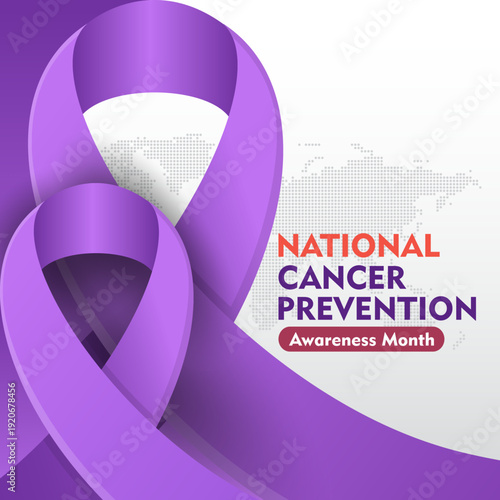 National Cancer Prevention month . Observed each year during February. Suitable for banner, cards, prints, social media, poster, flyer and background design template.