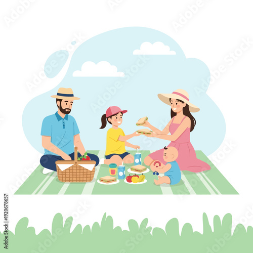 Joyful Family Outdoor Picnic Gathering And Fun Summer Day Activity