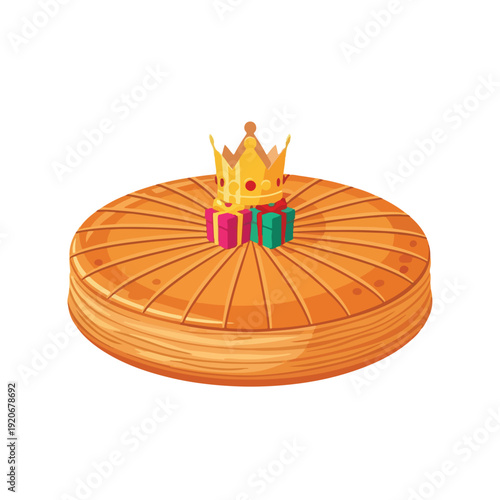 Golden Crown on Stack of Coins and Gift Boxes