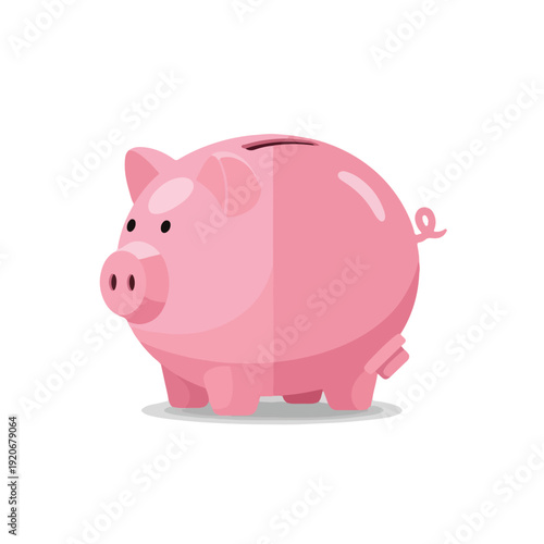Cute Pink Piggy Bank for Saving Money and Financial Planning