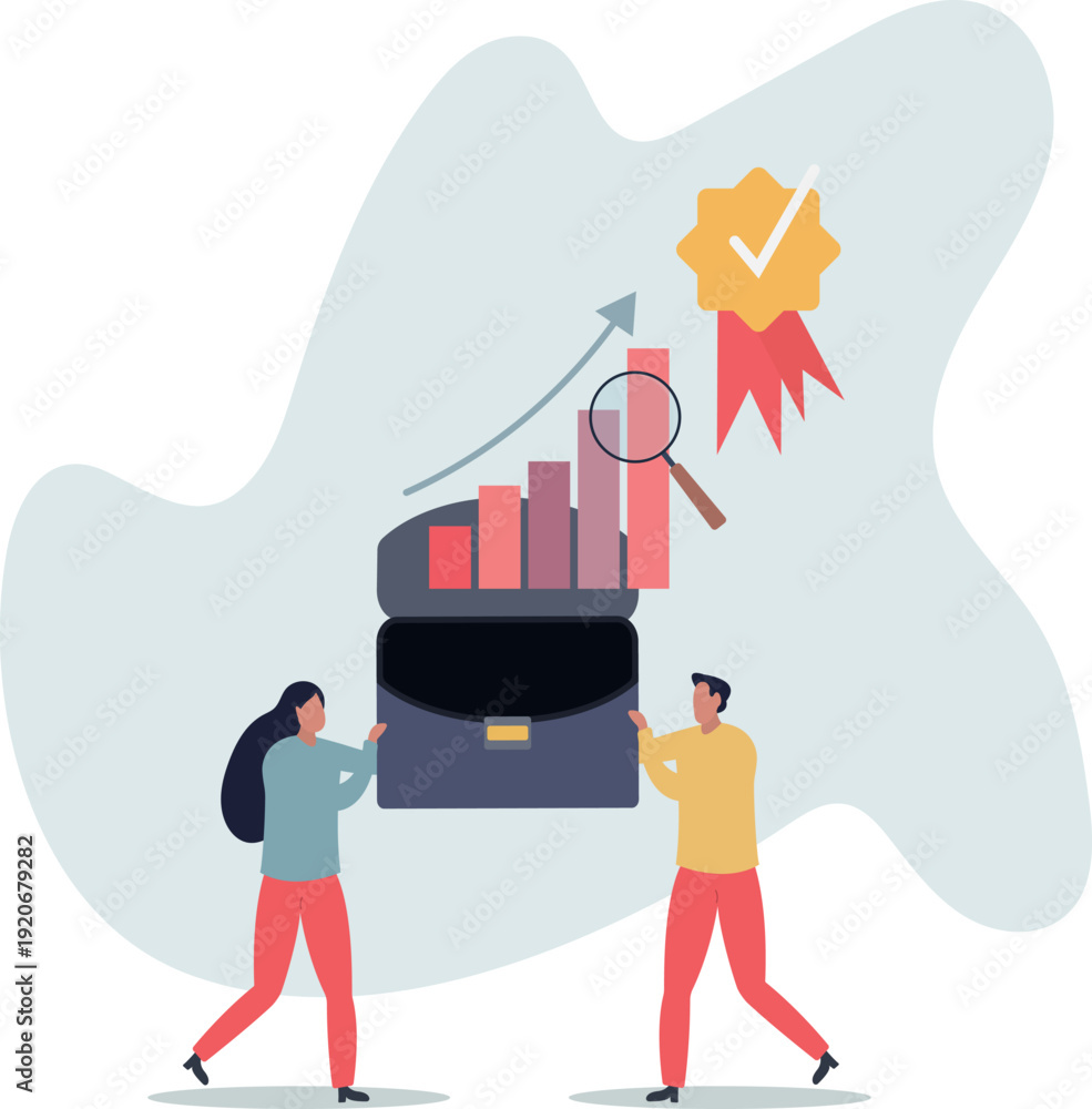 Fototapeta premium Quality assurance or performance tracking for development .person's life situation and his activities.
