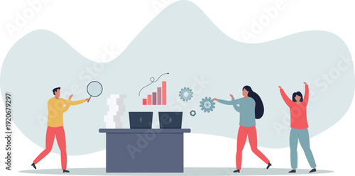 Work group as effective approach for business project.person's life situation and his activities.