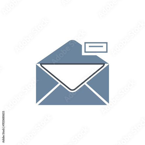 Email notification icon open envelope with message symbol