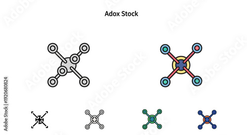Abstract Molecule Structure Icon Set