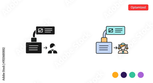 AI Legal Process Automation Icon, Justice System