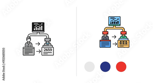 Business process automation icon. Workflow optimization. Digital transformation.