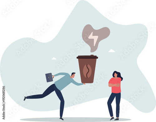 The man brought the woman a glass of aromatic coffee.