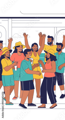 Joyful Gathering of Friends Celebrating Together, Sharing Moments and Forming Connections