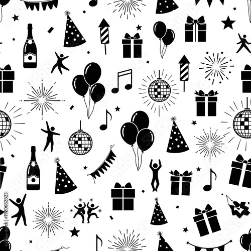 Party Icons Seamless Pattern