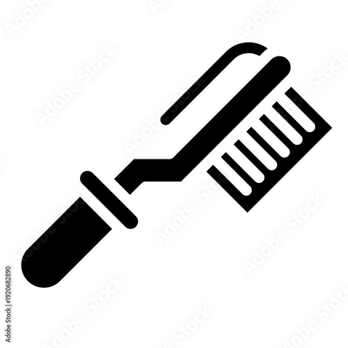 Brush glyph style vector illustration