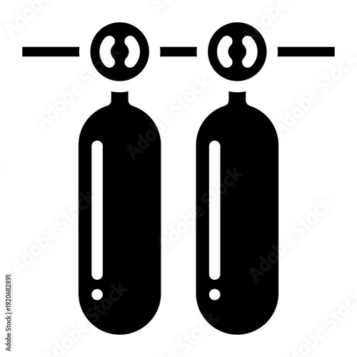 Cylinders  glyph style vector illustration