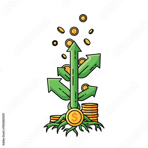 Growing Wealth and Profit Financial Growth Concept