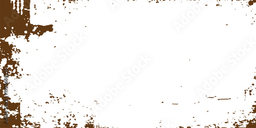 Abstract grunge background featuring artistic ink splats and colorful paint splashes on a dirty paper texture with a flying bird illustration and decorative border frame