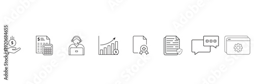 Finance support icon set vector illustration