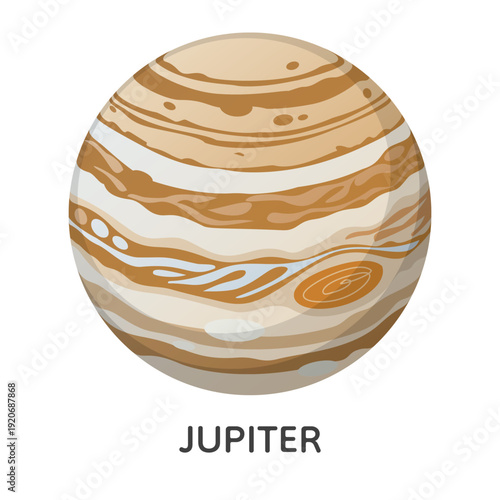 Planet Jupiter globe vector illustration