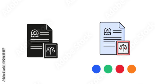 Legal document icon. Law and justice concept