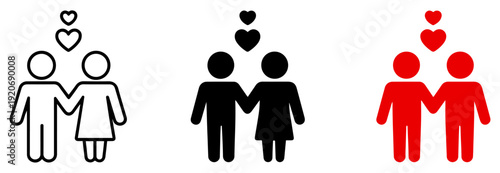 romantic couple love icon