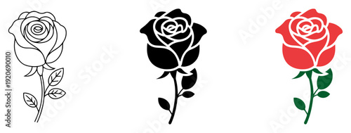 rose flower love icon
