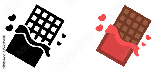 chocolate gift love icon