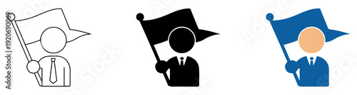 leadership business person flag icon