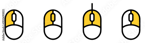 mouse click and scroll icon set