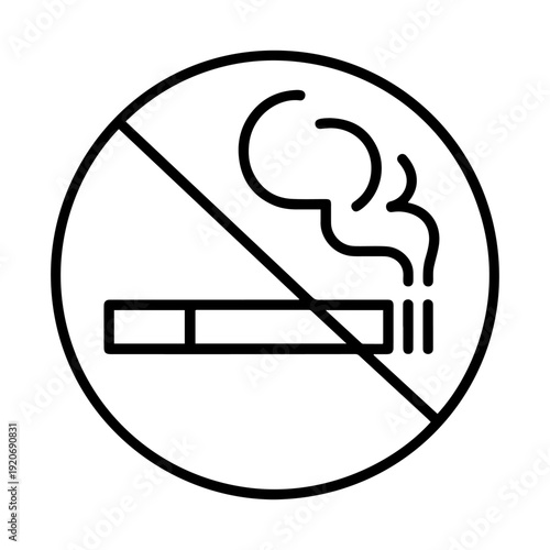 no smoking outline prohibition icon