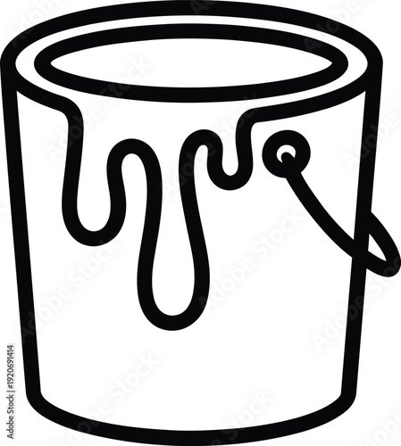 Paint can with dripping paint and 