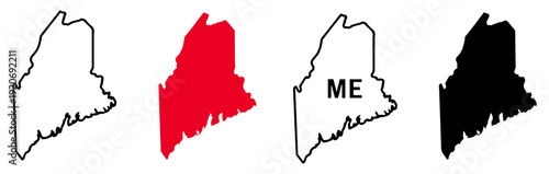 maine state map icon vector