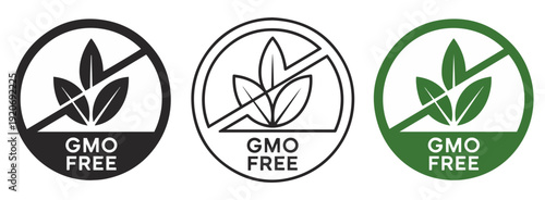 gmo free label icon vector