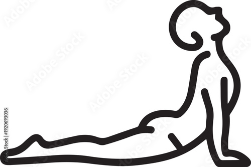 Cobra Pose Yoga Icon Minimal Style