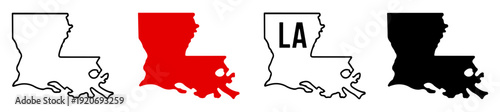 Fotografie louisiana map icon set