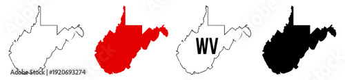 Photos west virginia map icon set