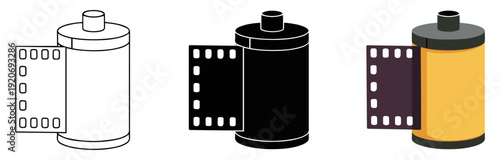film canister reel icon vector