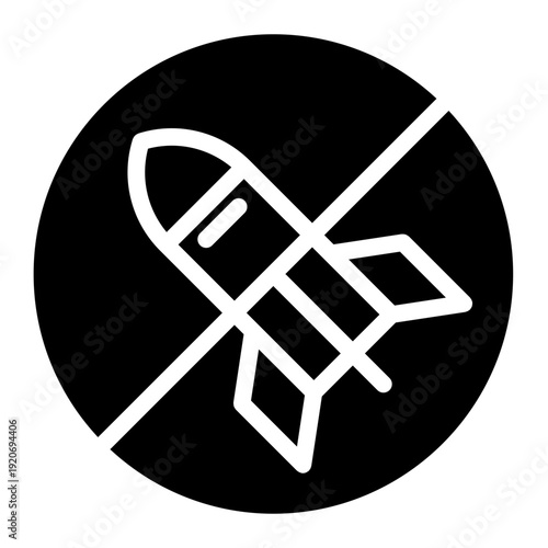 No war icon  glyph style vector illustration