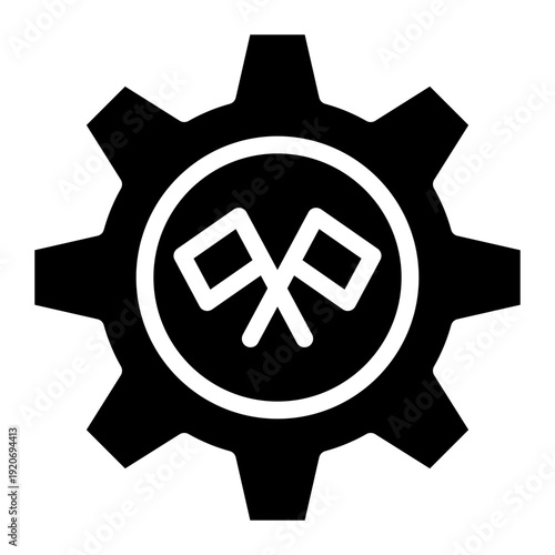 Cogwheel icon glyph style vector illustration