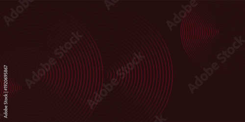 Abstract red glowing geometric lines on dark purple background. Modern shiny red circle lines pattern. Futuristic technology concept. Suit for cover, poster, banner, brochure, header, website
