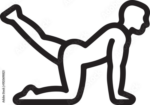 unique Leg Kick exercise outline Icon