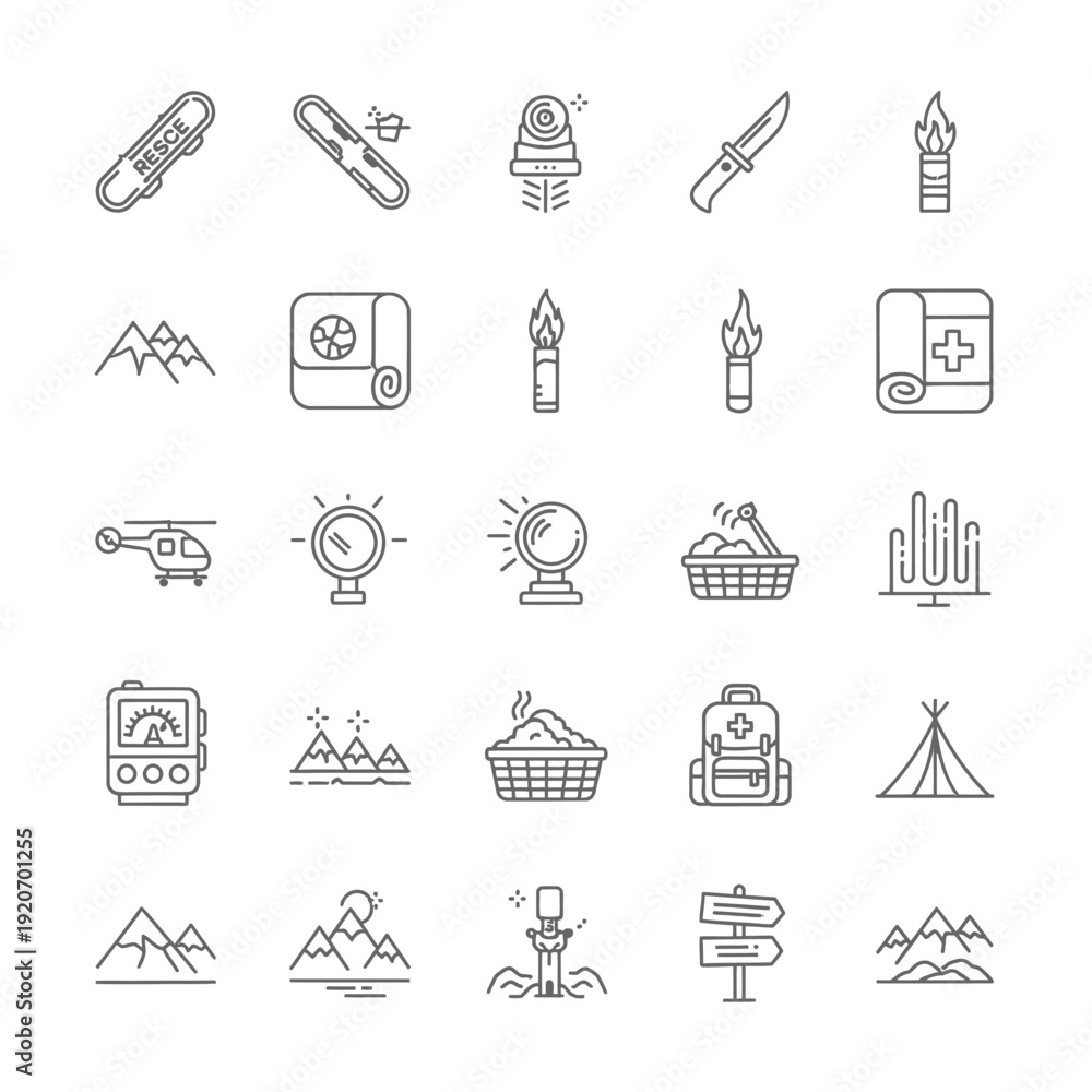 Fototapeta premium Collection of travel and tourism related icons